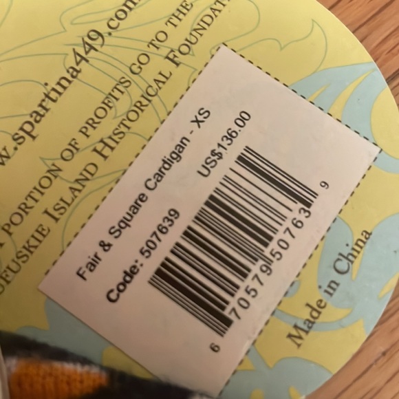 NWT Spartina Fair & Square Cardigan - Picture 6 of 9